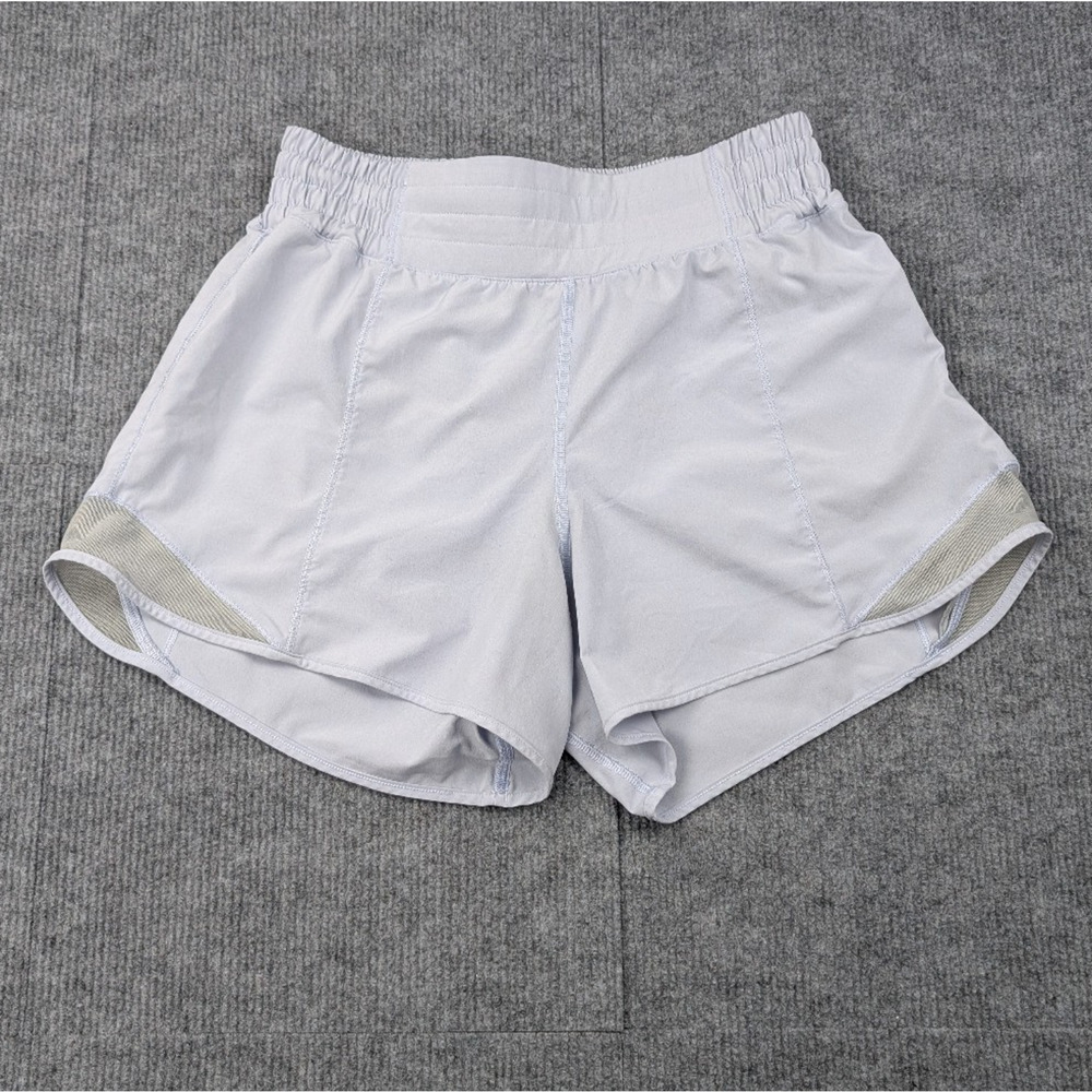 Lululemon Hotty Hot Shorts Womens 6 Gray Blue Running Athletic Unlined Gym Train